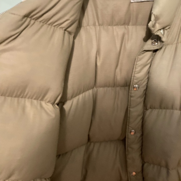 Down-Filled Beige Puffer Coat - Silver Hardware - Picture 3 of 5